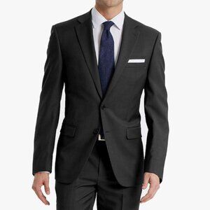 Calvin Klein Men's Slim Fit Suit Jacket, Solid Charcoal, 36 Regular